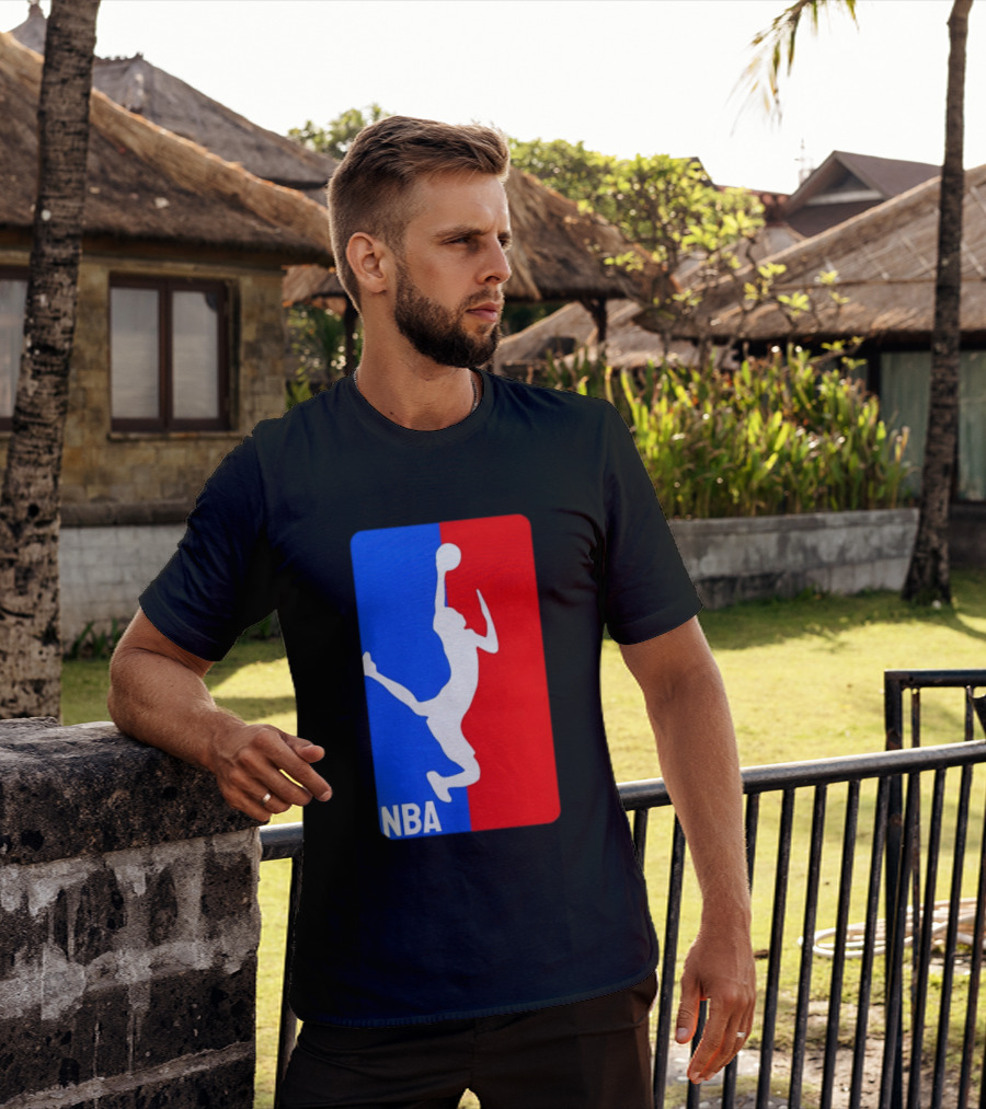 NBA Basketball 2026 Dunk Silhouette Red Blue T-Shirt