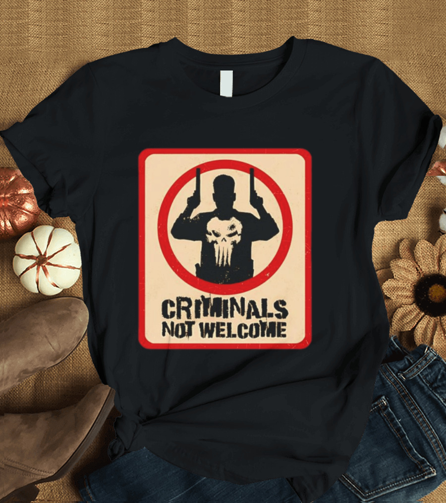 The Punisher Marvel Comics Criminals Not Welcome T-Shirt