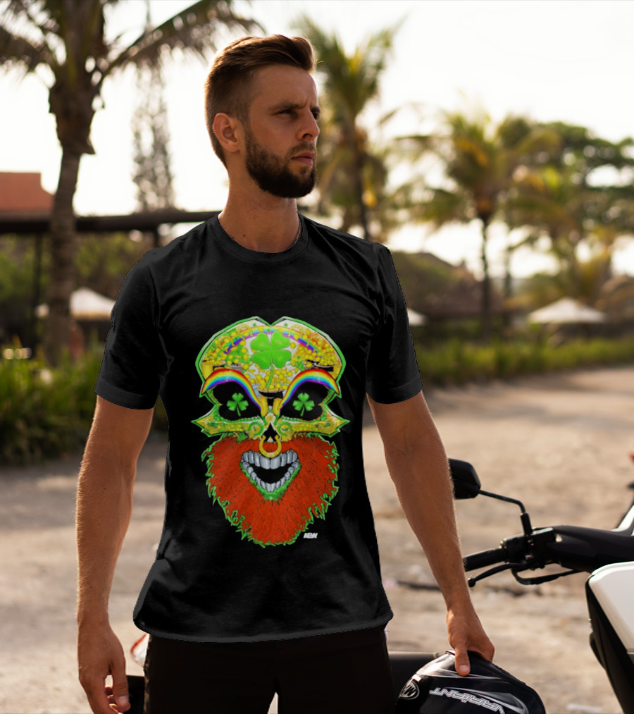 Tommaso Ciampa Lucky Psycho AEW Skull Four Leaf Clover Rainbow T-Shirt