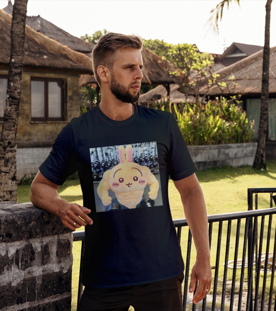 Usagi Muscle Chiikawa Buff Bunny Plush Toy T-Shirt