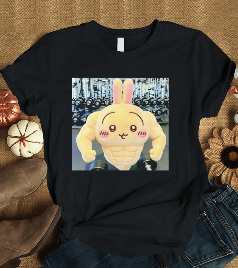 Usagi Muscle Chiikawa Buff Bunny Plush Toy T-Shirt