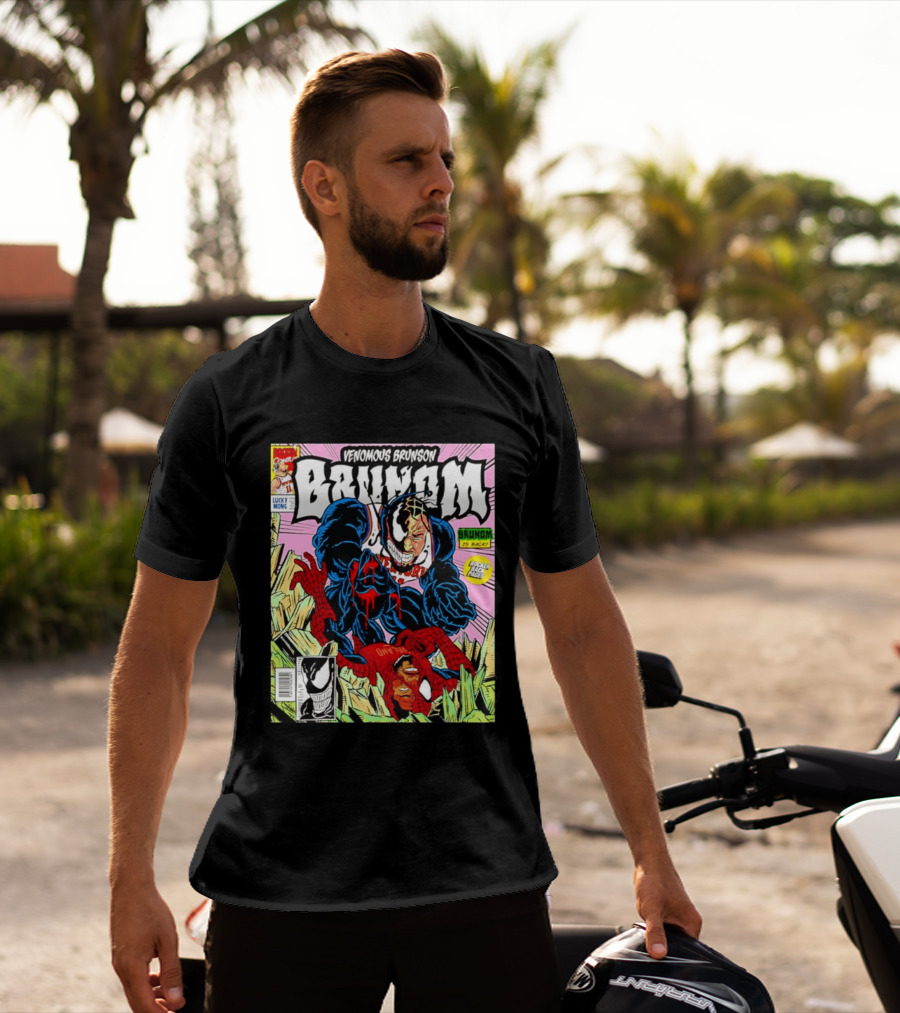 Venomous Brunson Venom X Jalen Brunson Marvel Comic Brunes Back Cover Price T-Shirt