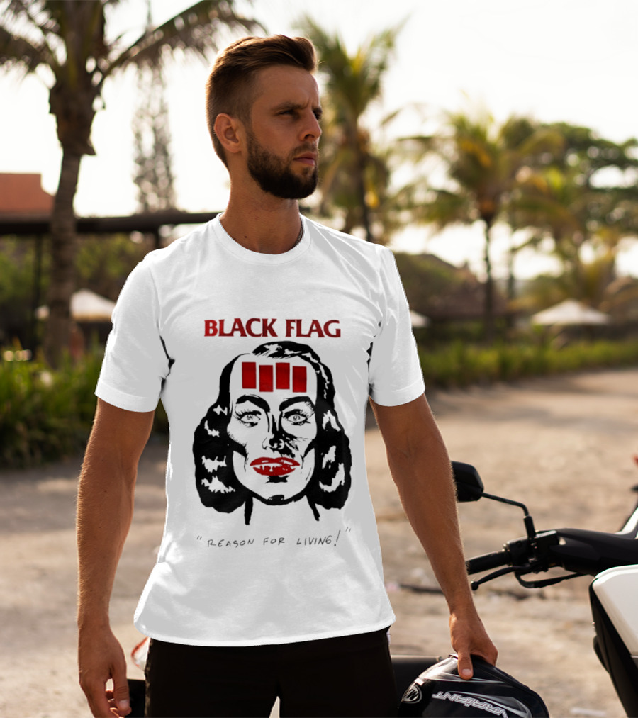 Black Flag Reason For Living Rare 80s T-Shirt