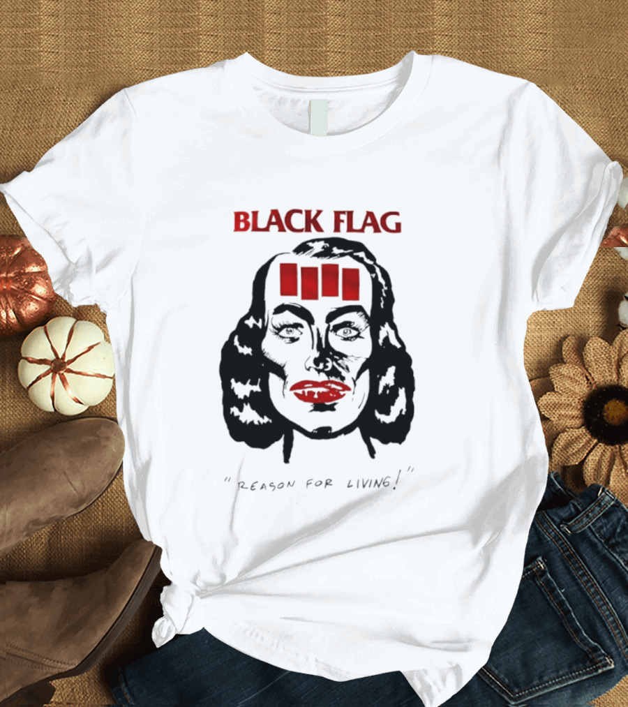 Black Flag Reason For Living Rare 80s T-Shirt