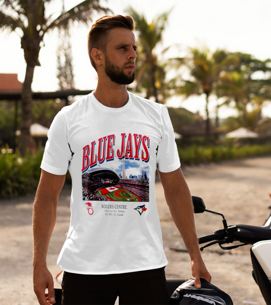 Blue Jays Rogers Centre Toronto Skyline CN Tower Baseball Stadium Canada T-Shirt