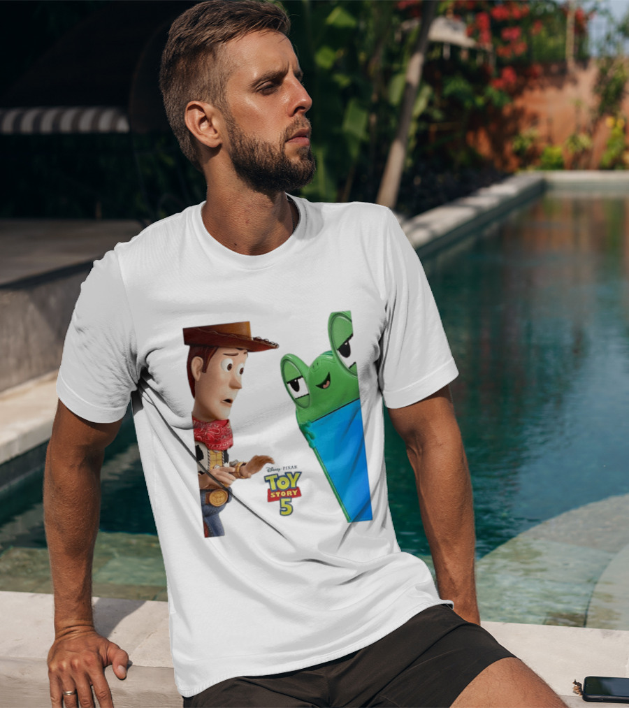 Toy Story 5 Woody And Animated Frog Encounter T-Shirt