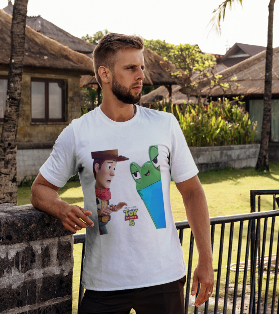 Toy Story 5 Woody And Animated Frog Encounter T-Shirt