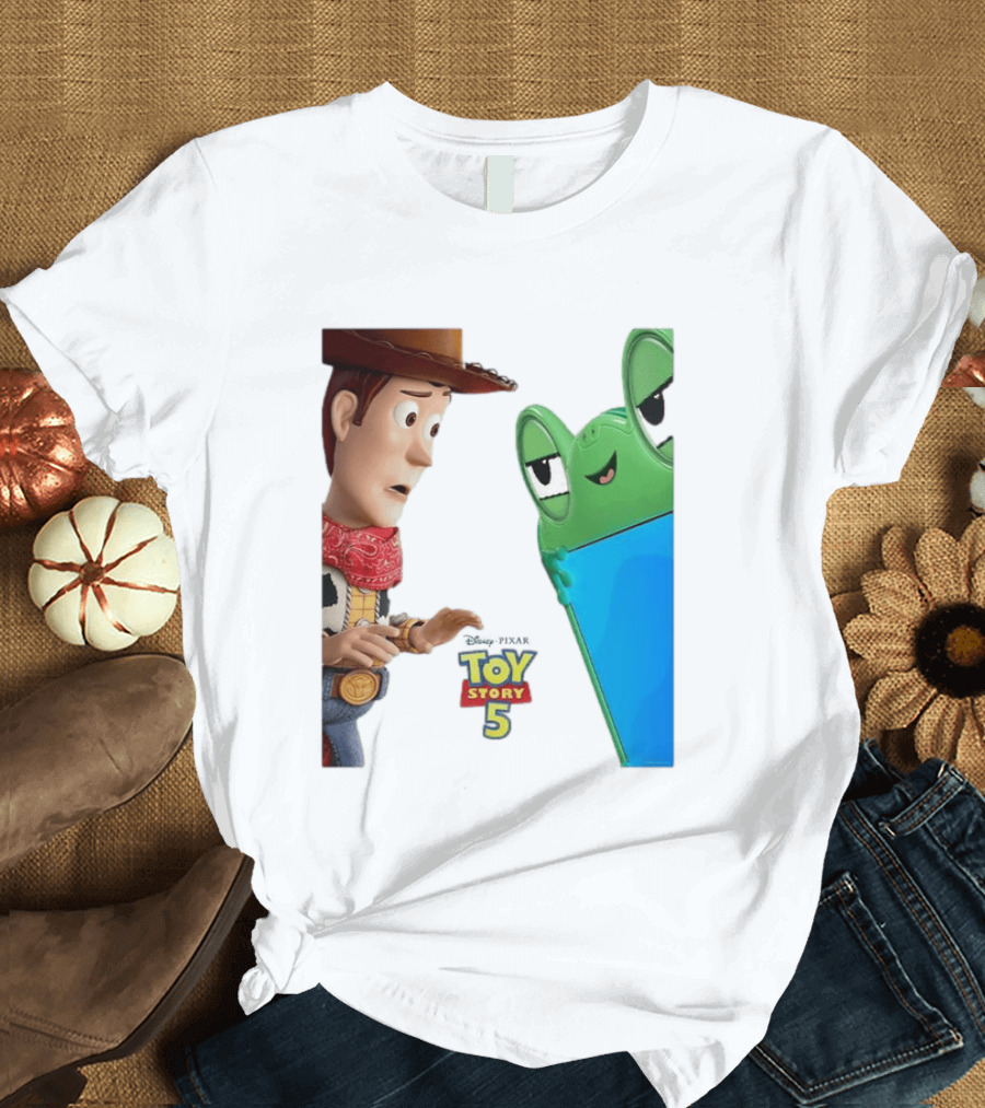 Toy Story 5 Woody And Animated Frog Encounter T-Shirt