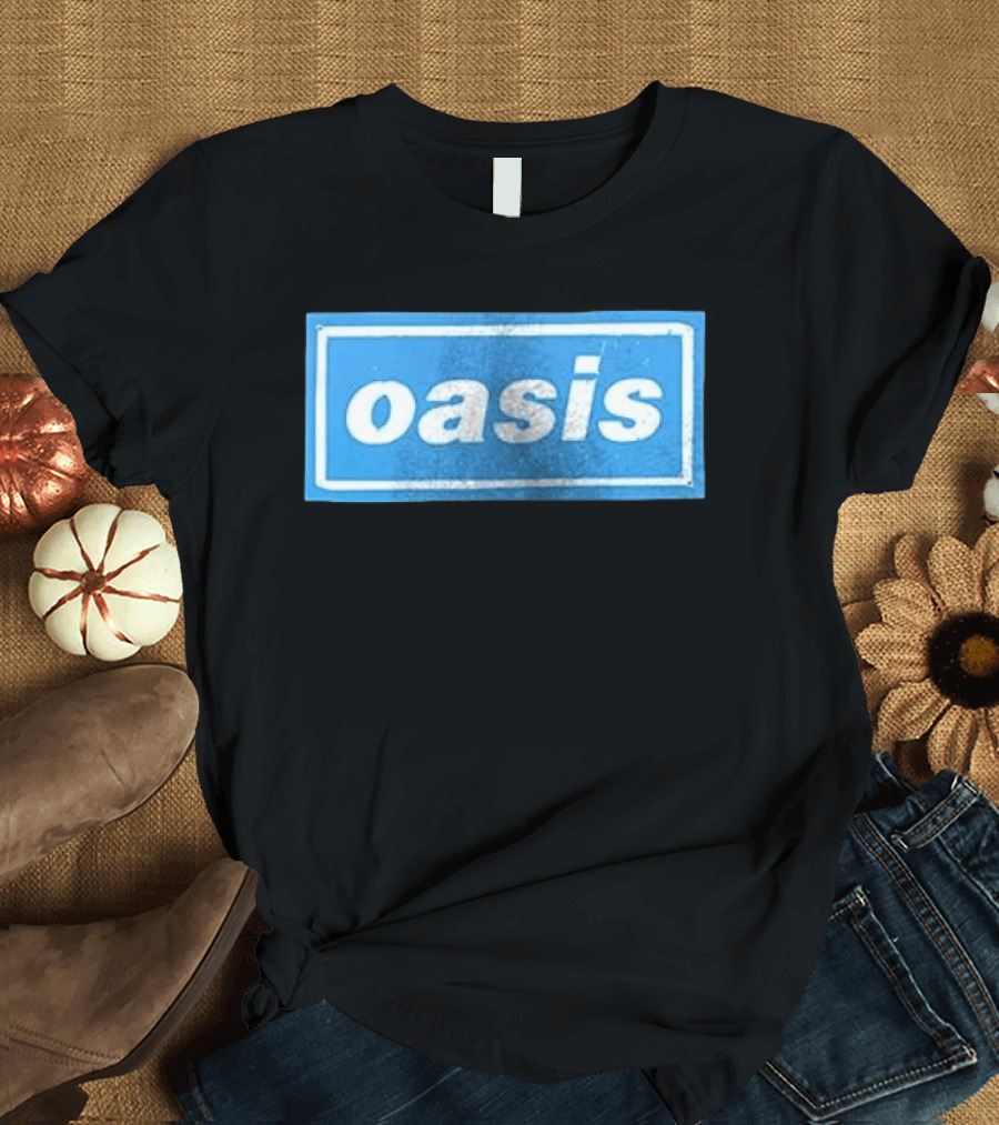 Oasis Vintage Blue Distressed Box T-Shirt