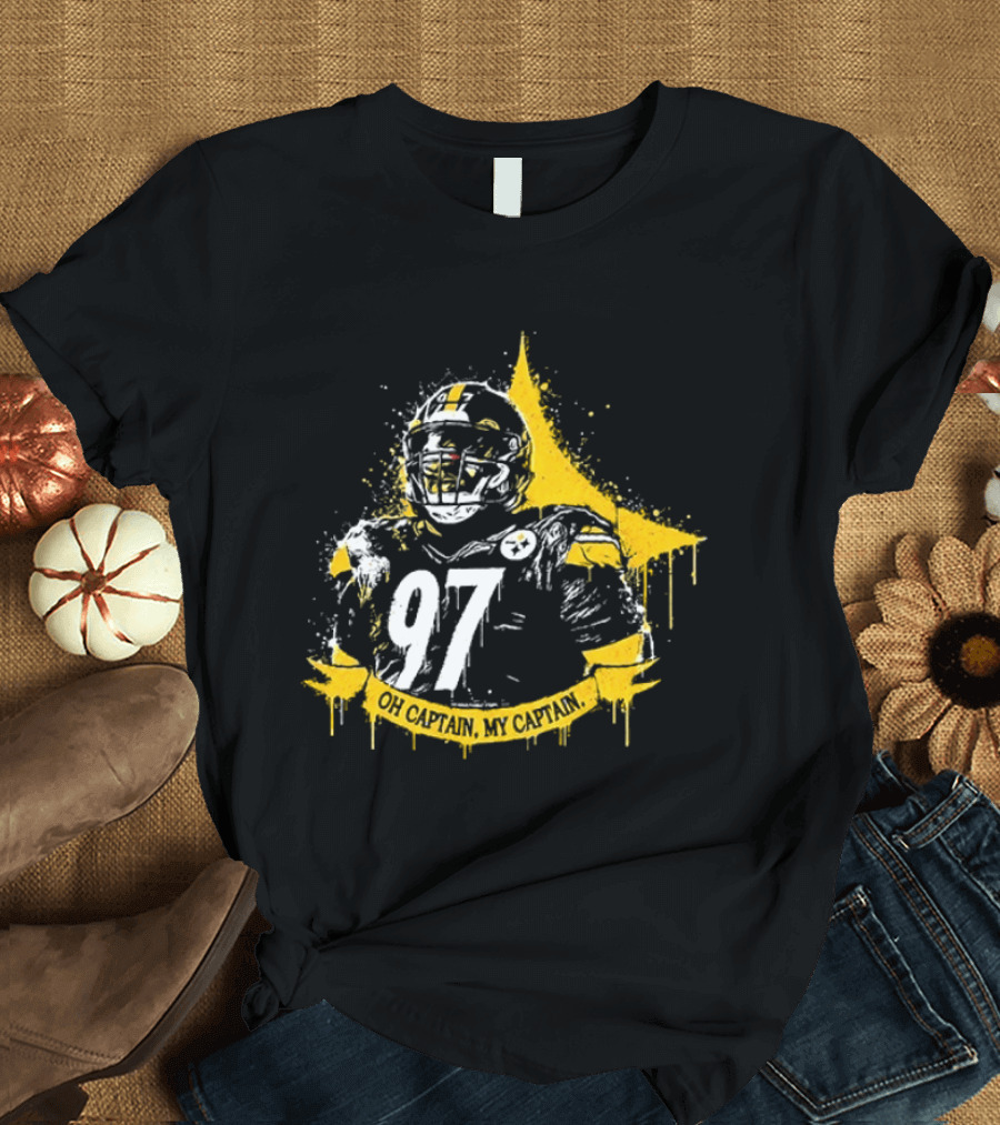 Oh Captain My Captain Cameron Heyward 97 Pittsburgh Steelers T-Shirt