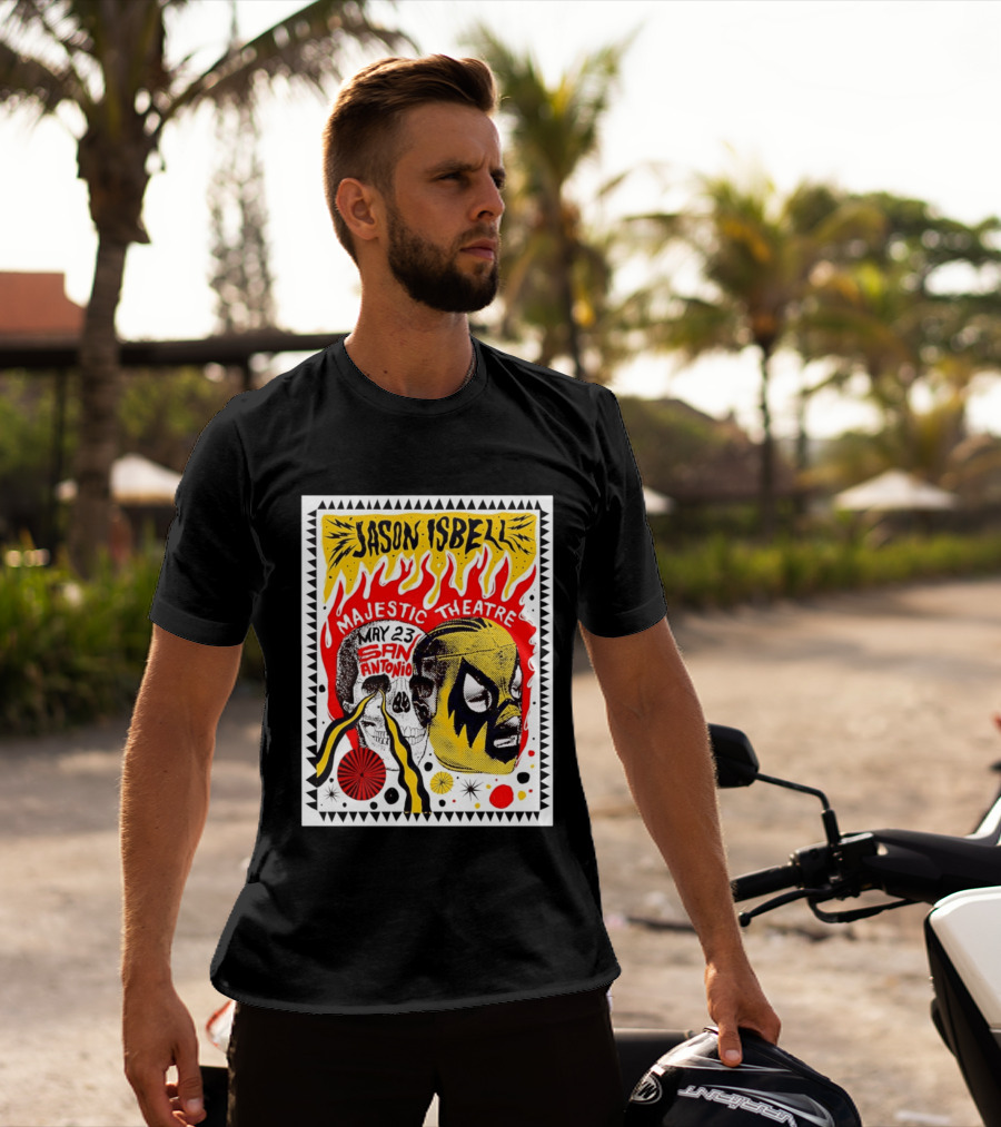Jason Isbell May 23 San Antonio Majestic Theatre Skull And Mask T-Shirt
