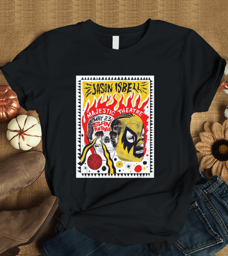 Jason Isbell May 23 San Antonio Majestic Theatre Skull And Mask T-Shirt