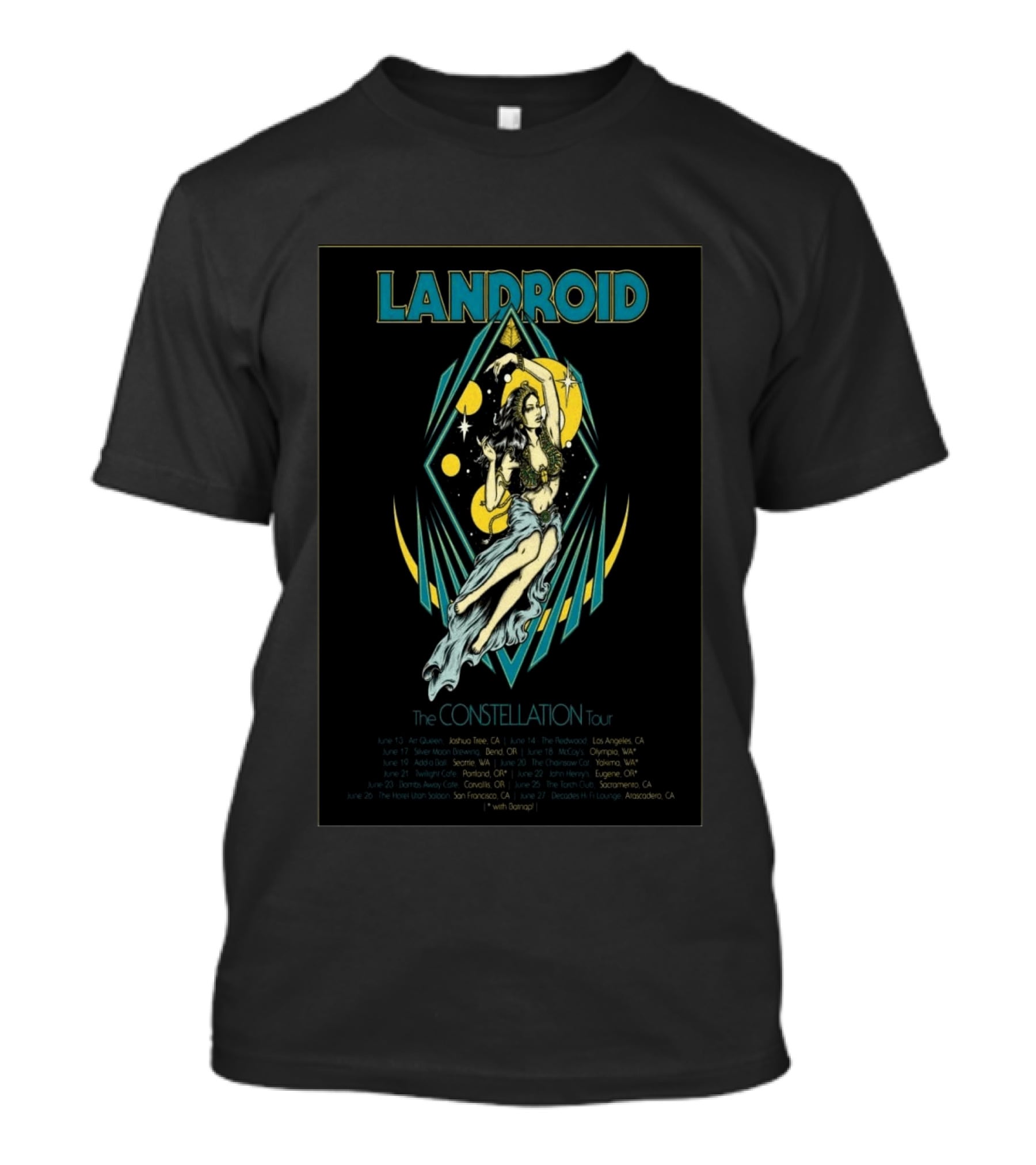 Landroid The Constellation 2026 Tour Dates And Venue Locations Featuring With Damp T-Shirt
