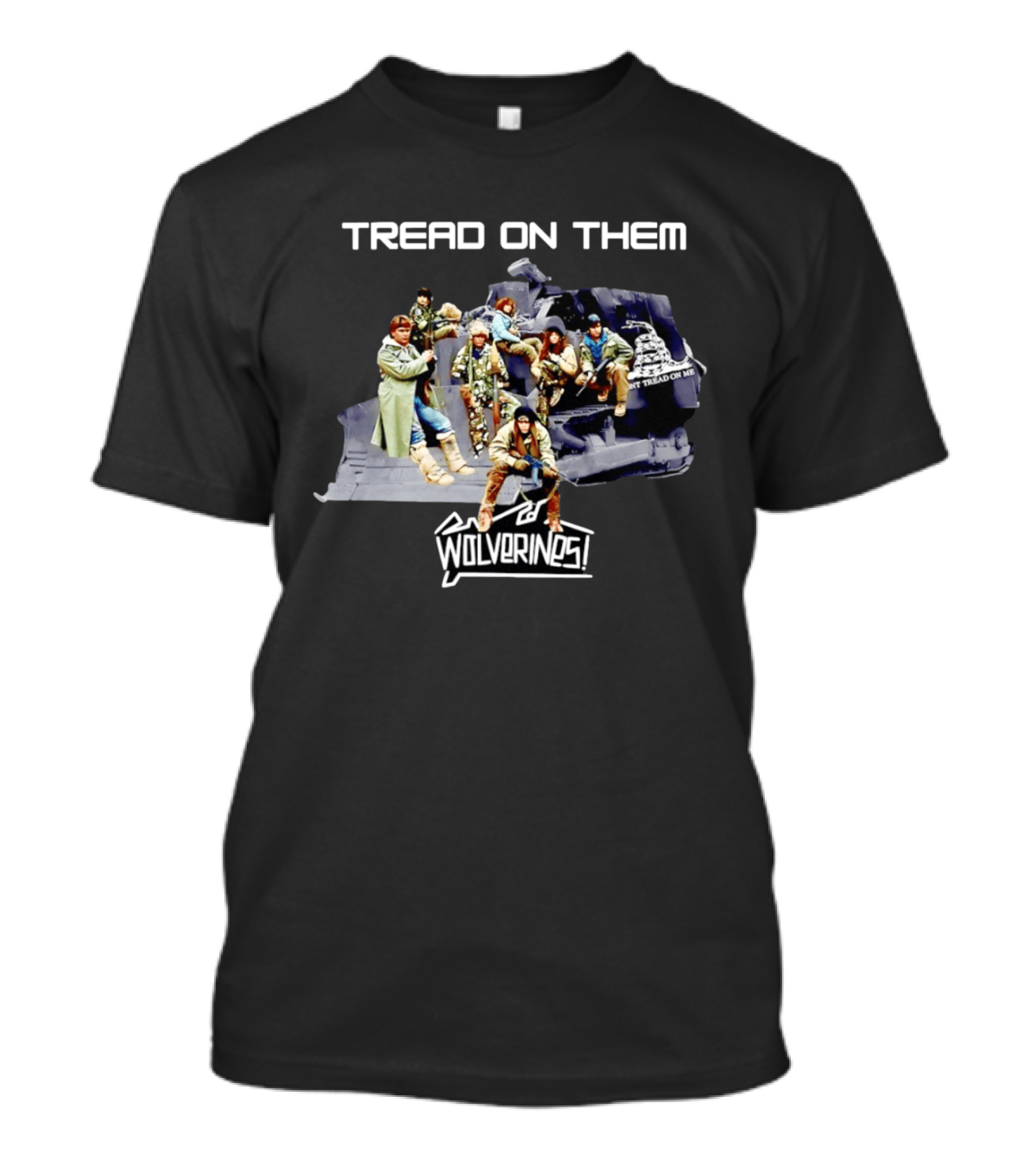 Tread On Them Wolverines Don't Tread On Me Helicopter Scene T-Shirt