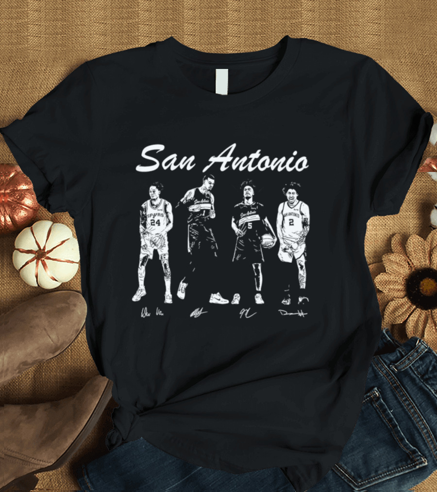 San Antonio Spurs Victor Wembanyama Harper Castle Vassell Basketball T-Shirt