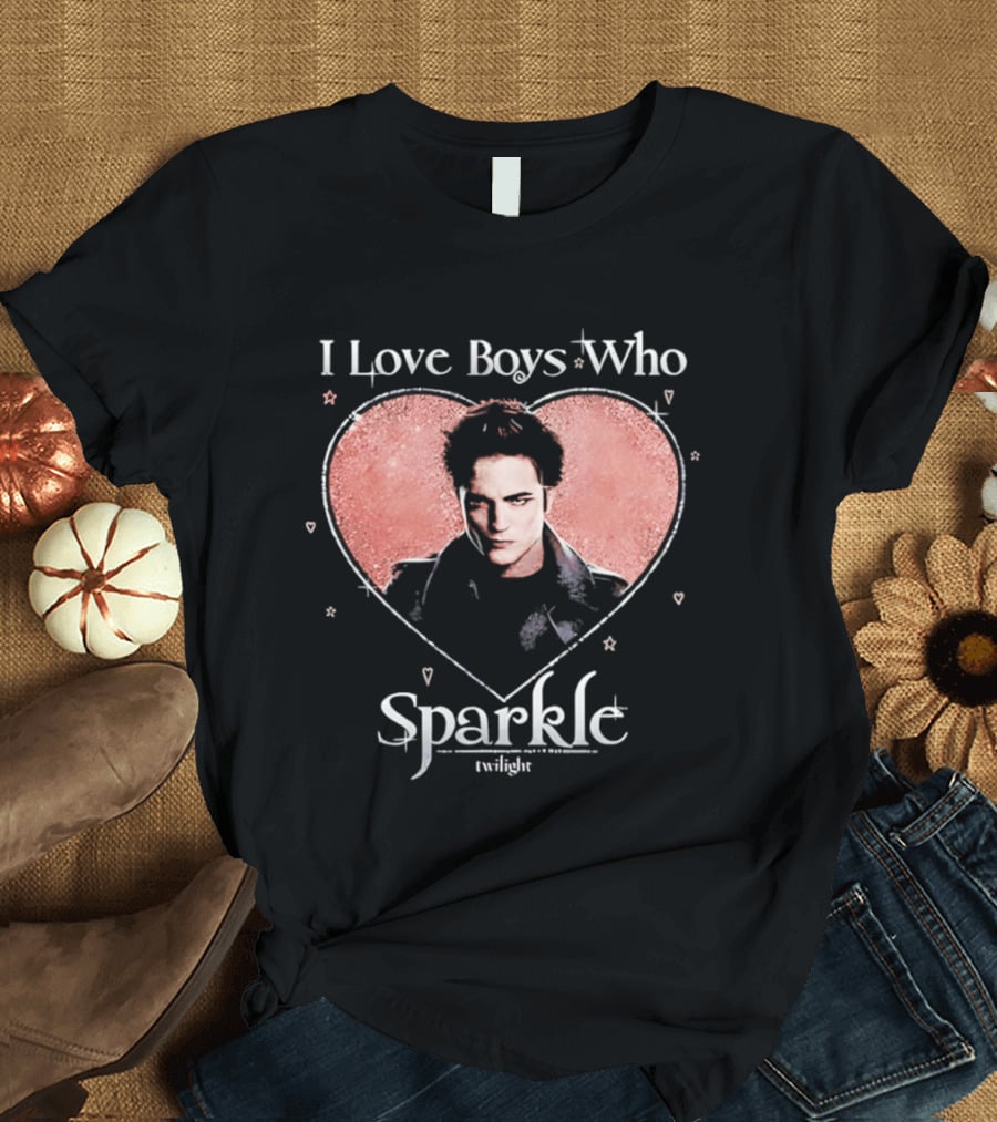 Twilight I Love Boys Who Sparkle Heart T-Shirt