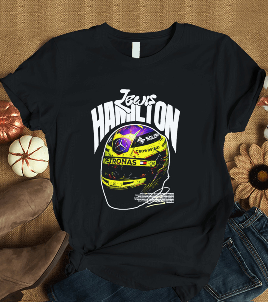 Jewis Hamilton Petronas Racing Helmet 2024 Mercedes T-Shirt