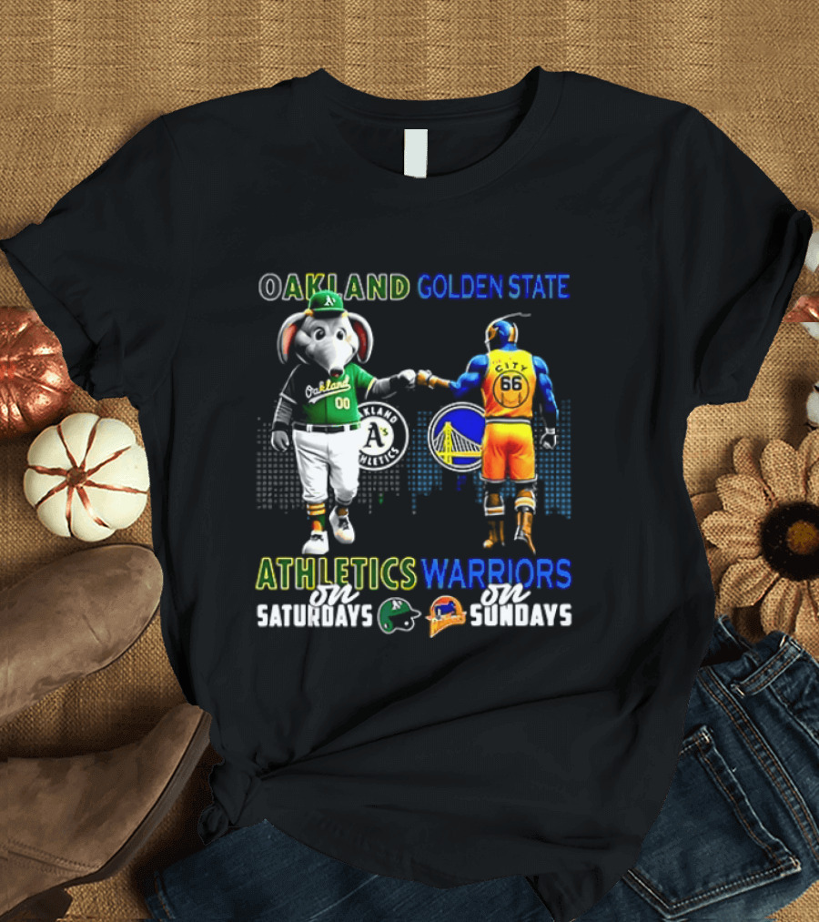 Oakland Athletics Saturdays Fist Bump Golden State Warriors Sundays 2026 T-Shirt