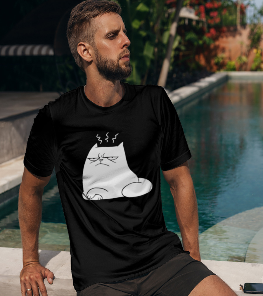 Judgement Cat Grumpy Steaming Expression T-Shirt