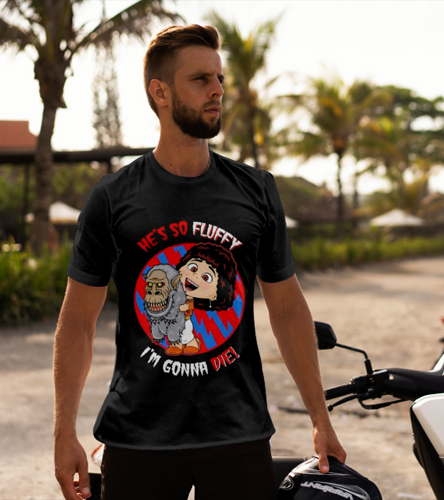 He's So Fluffy I'm Gonna Die Monster Hug Red Blue Circle T-Shirt