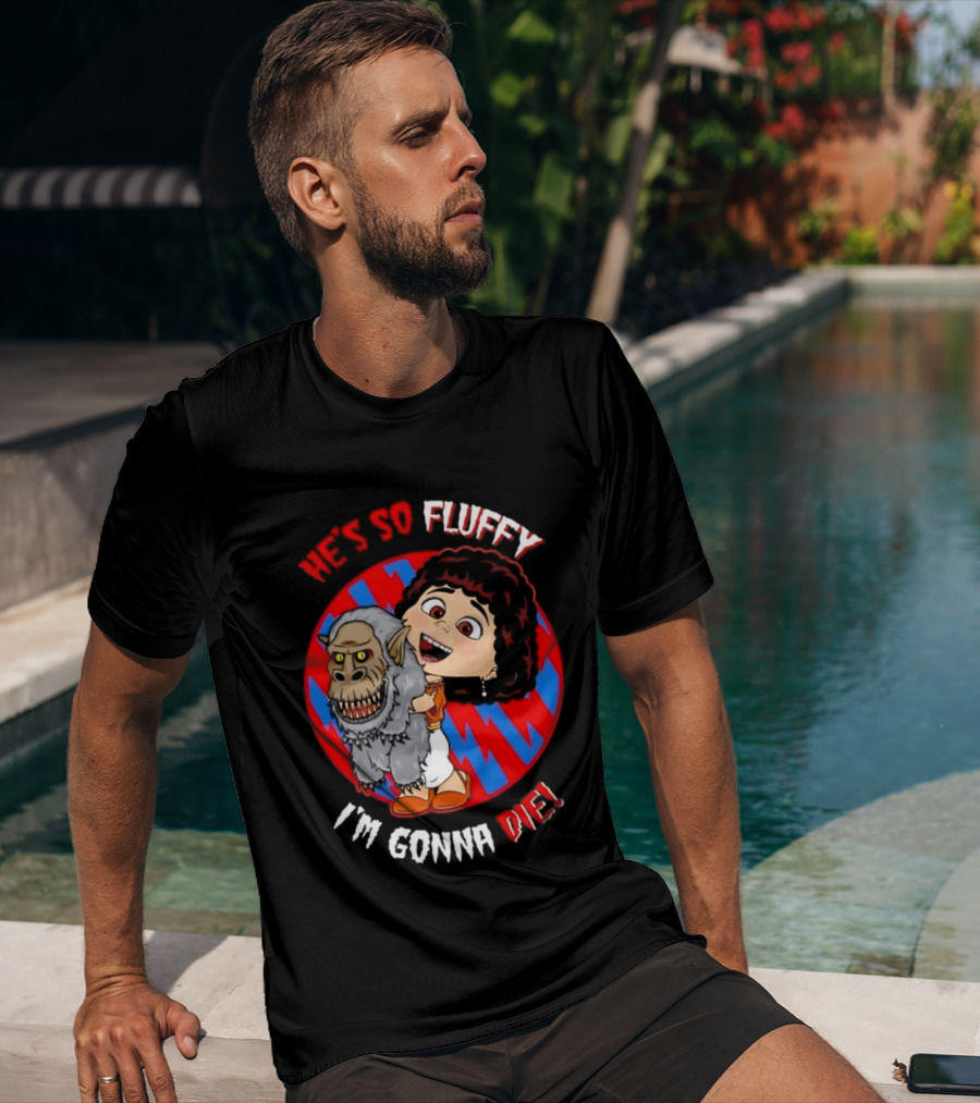 He's So Fluffy I'm Gonna Die Monster Hug Red Blue Circle T-Shirt