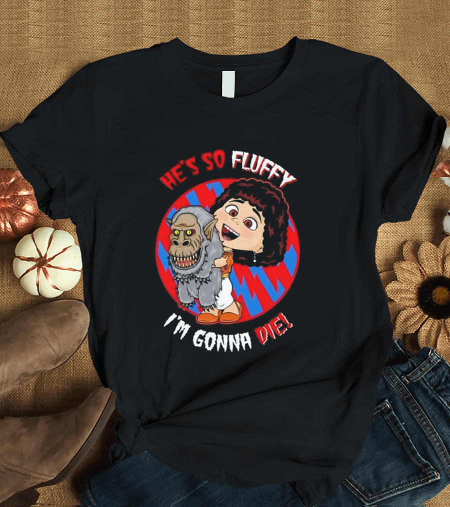 He's So Fluffy I'm Gonna Die Monster Hug Red Blue Circle T-Shirt