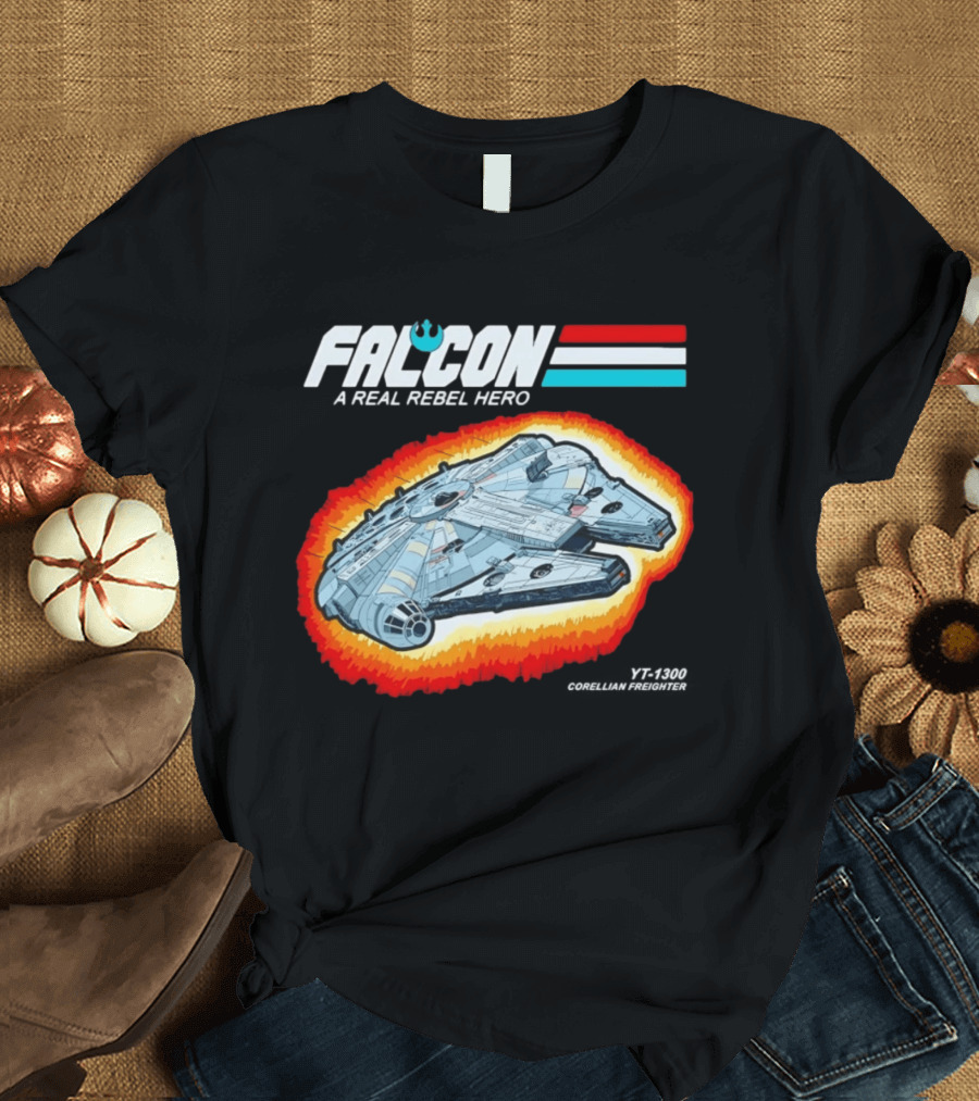 Millennium Falcon A Real Rebel Hero YT 1300 Corellian Freighter GI Joe T-Shirt