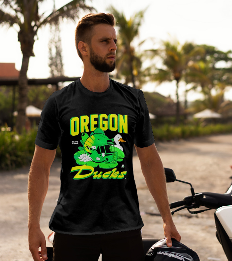 Oregon Ducks Football Helmet And Duck T-Shirt
