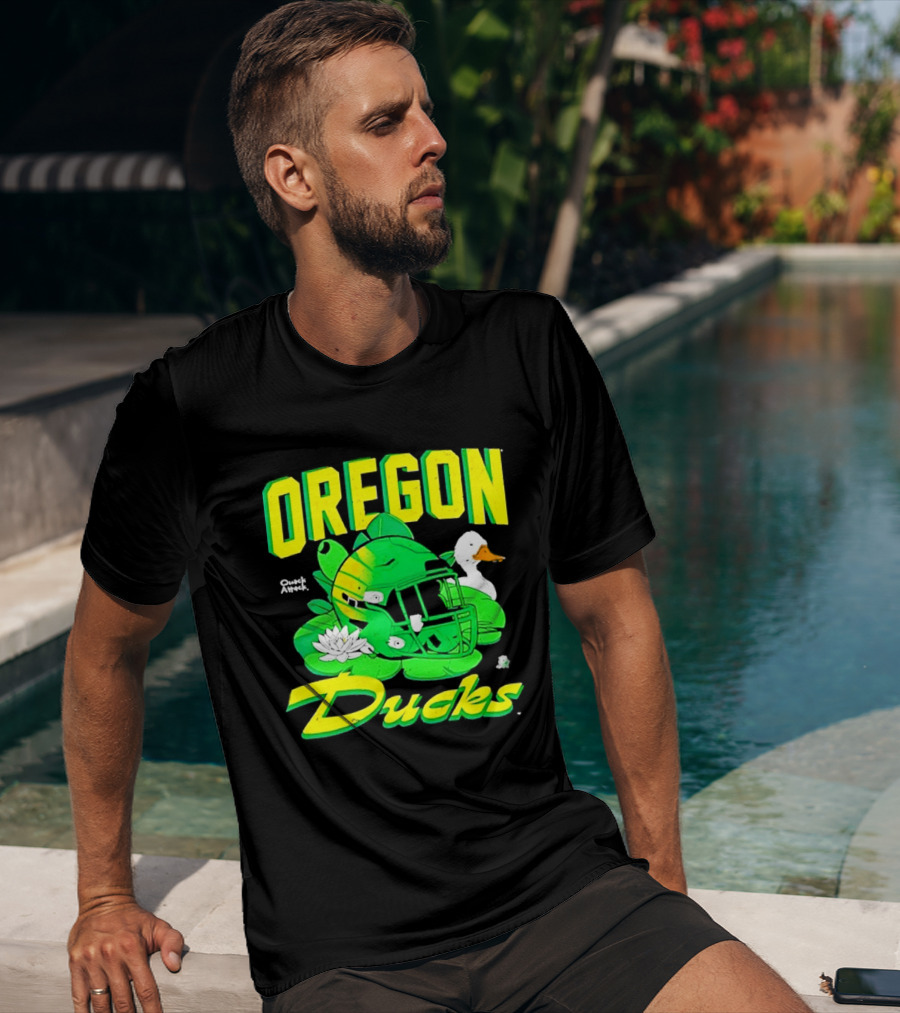 Oregon Ducks Football Helmet And Duck T-Shirt