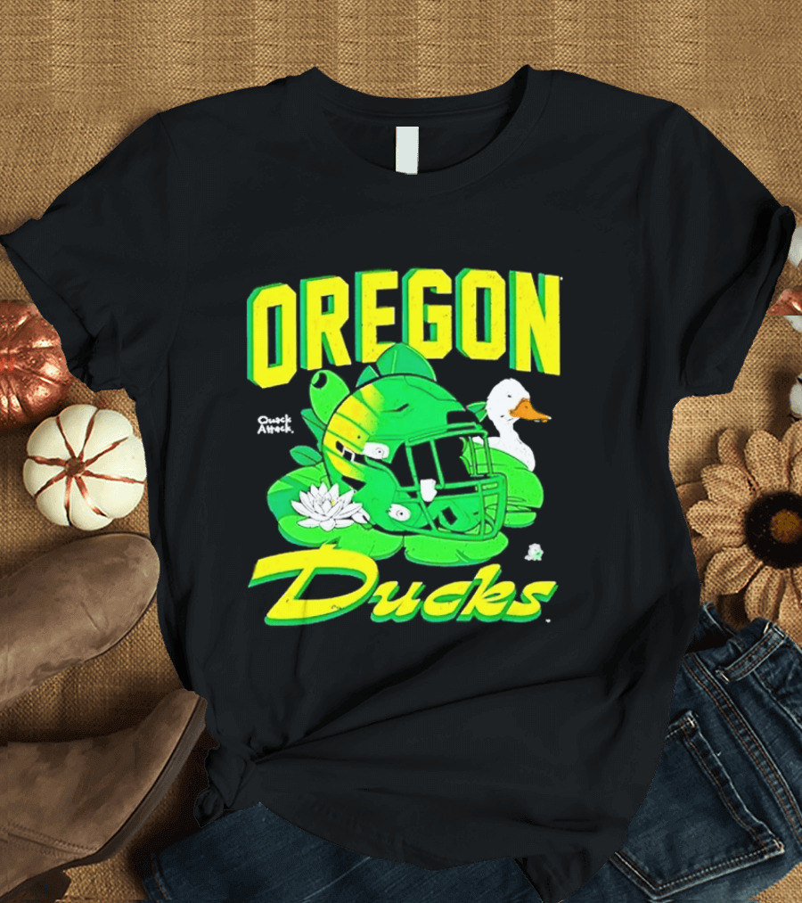 Oregon Ducks Football Helmet And Duck T-Shirt
