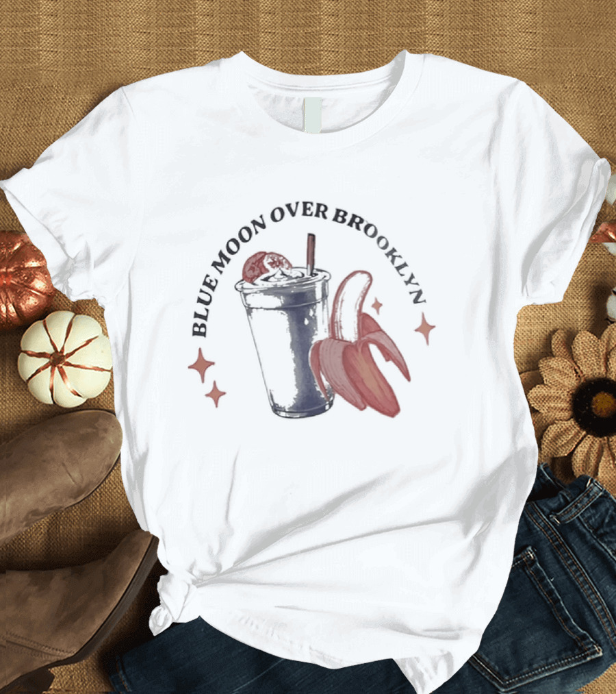 Blue Moon Over Brooklyn Banana Drink Astronaut T-Shirt
