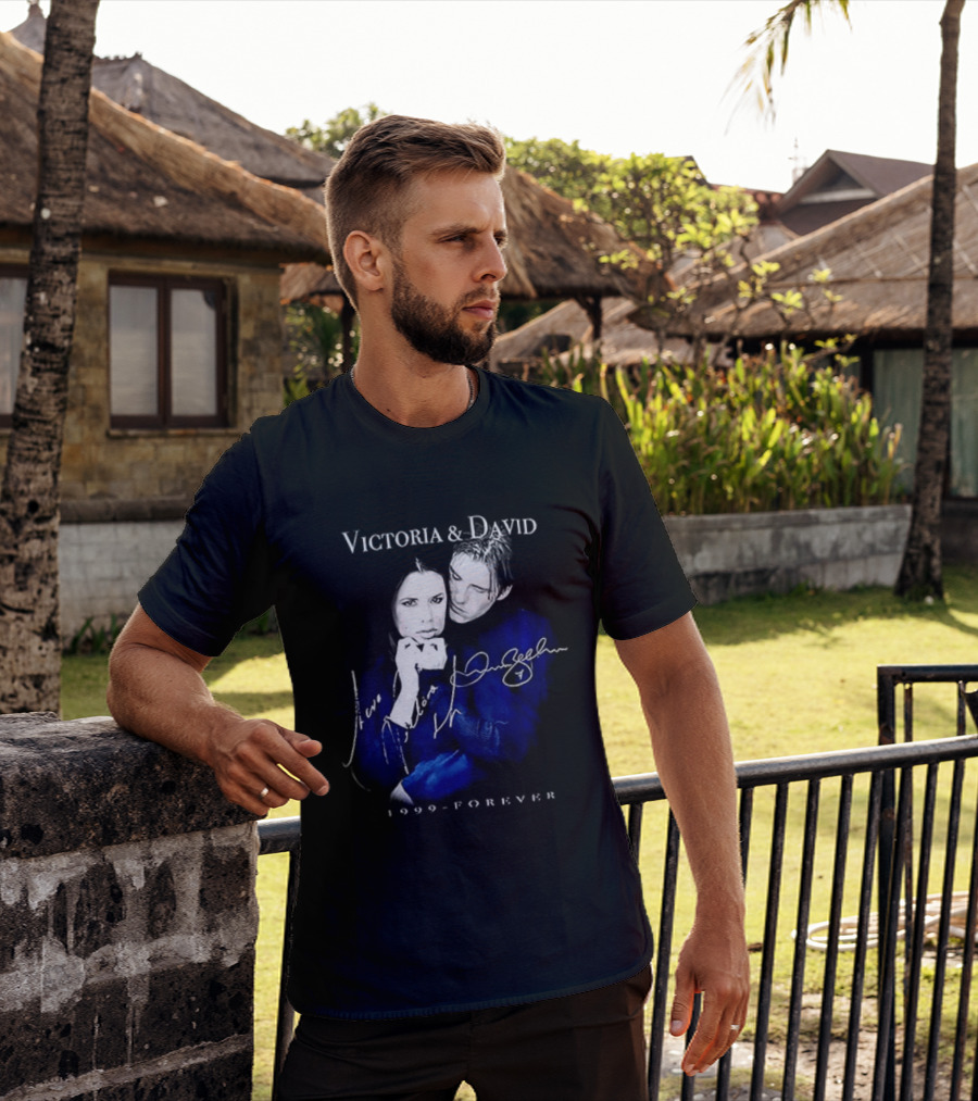 Victoria And David Beckham 1999 Forever Signatures T-Shirt