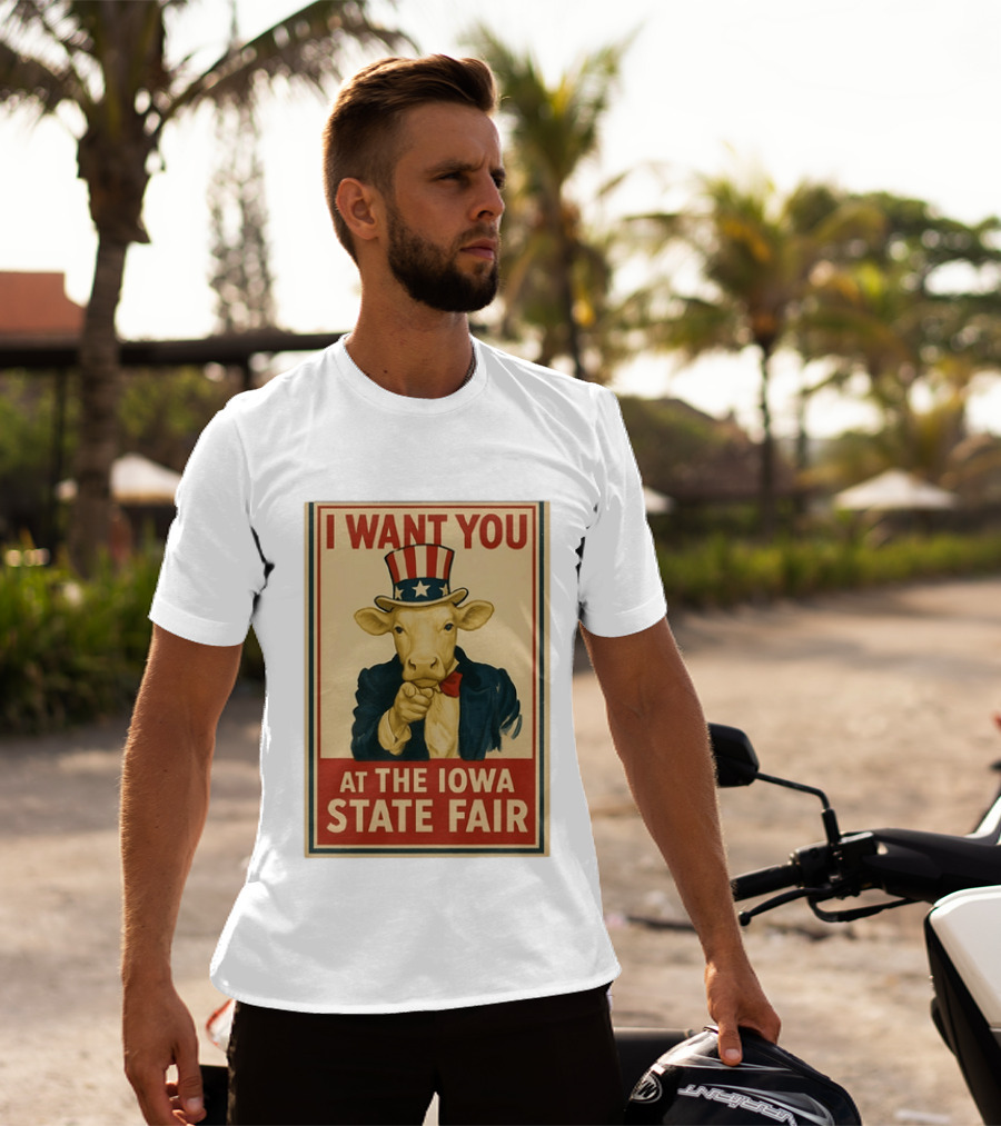 I Want You Cow At The Iowa State Fair Uncle Sam Hat T-Shirt