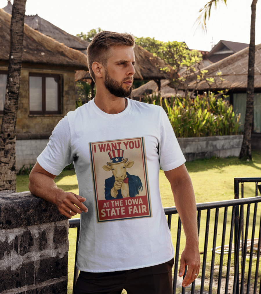 I Want You Cow At The Iowa State Fair Uncle Sam Hat T-Shirt