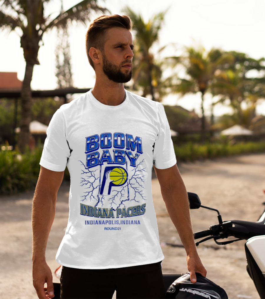 Indiana Pacers Boom Baby Indianapolis Indiana Round21 T-Shirt