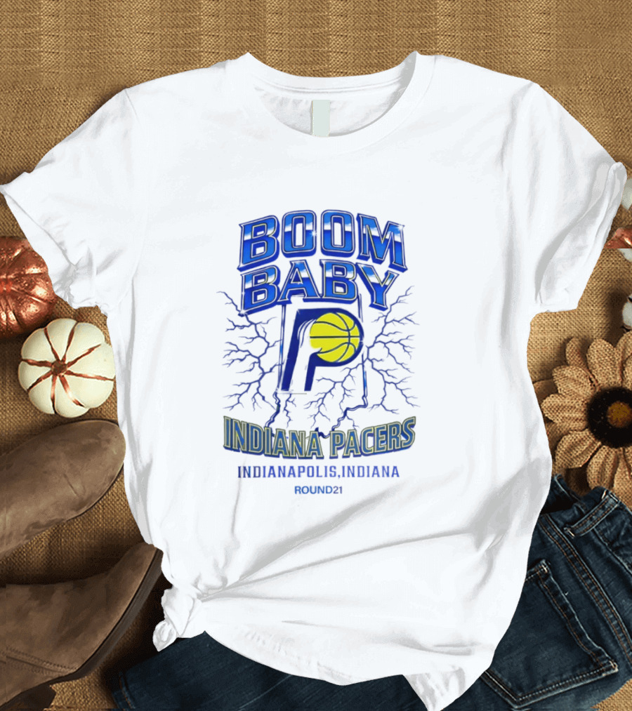 Indiana Pacers Boom Baby Indianapolis Indiana Round21 T-Shirt