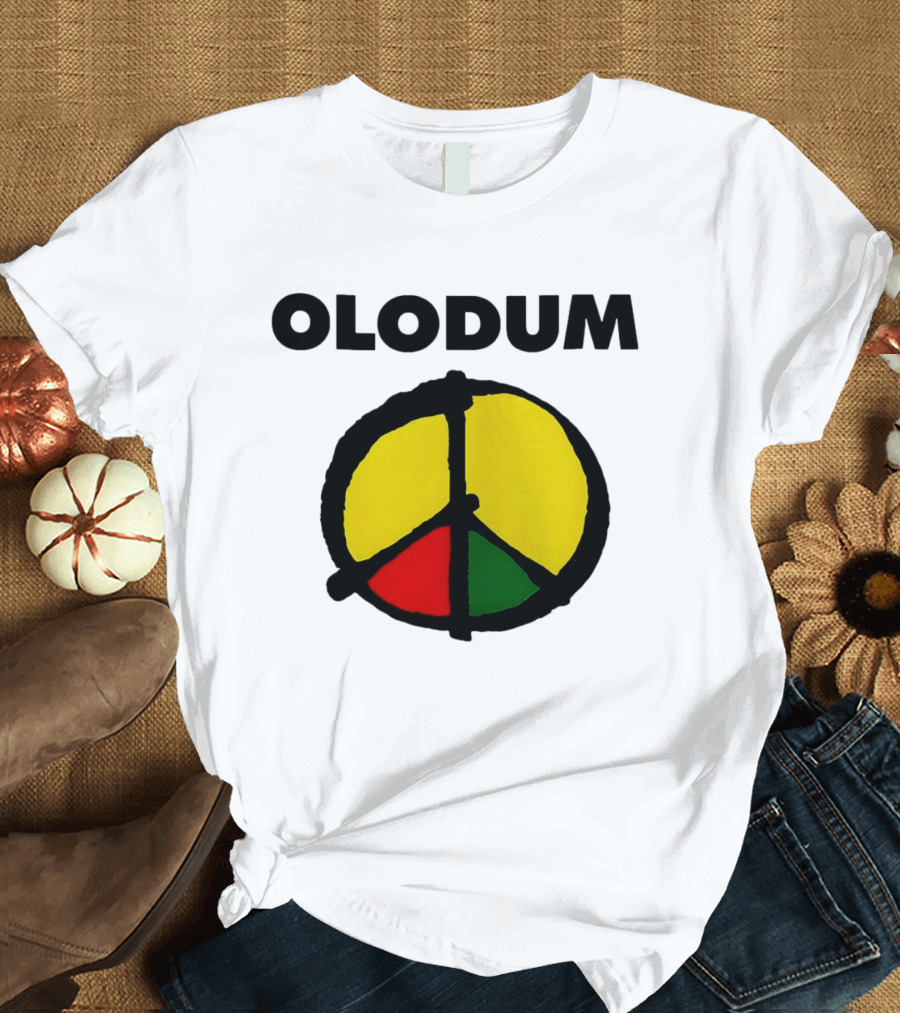 Michael Olodum Peace Symbol Red Yellow Green T-Shirt