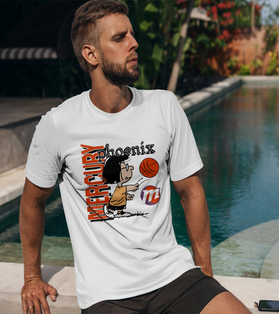 Phoenix Mercury WNBA Peanuts Marcie Basketball Collaboration T-Shirt