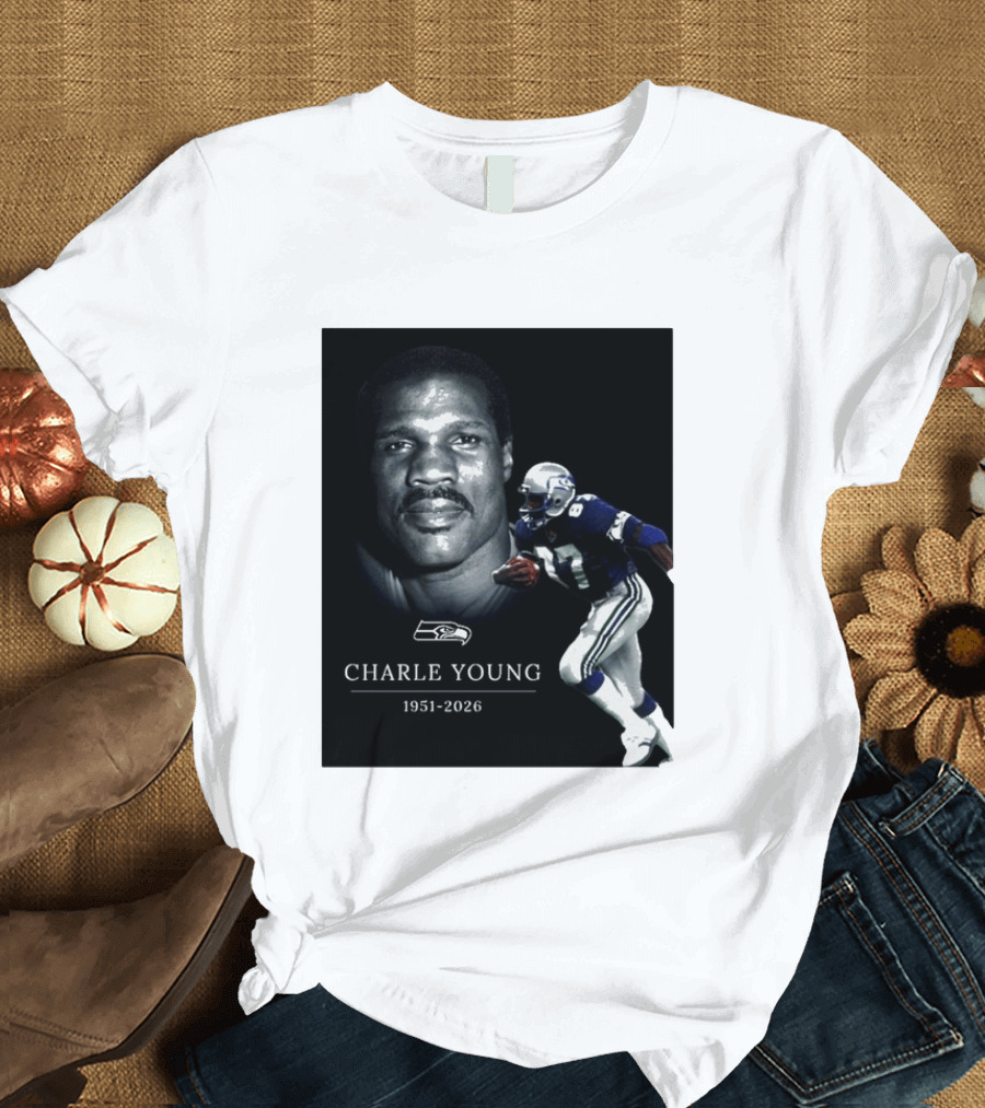 Seattle Seahawks Charle Young 1951 2026 Remembrance T-Shirt