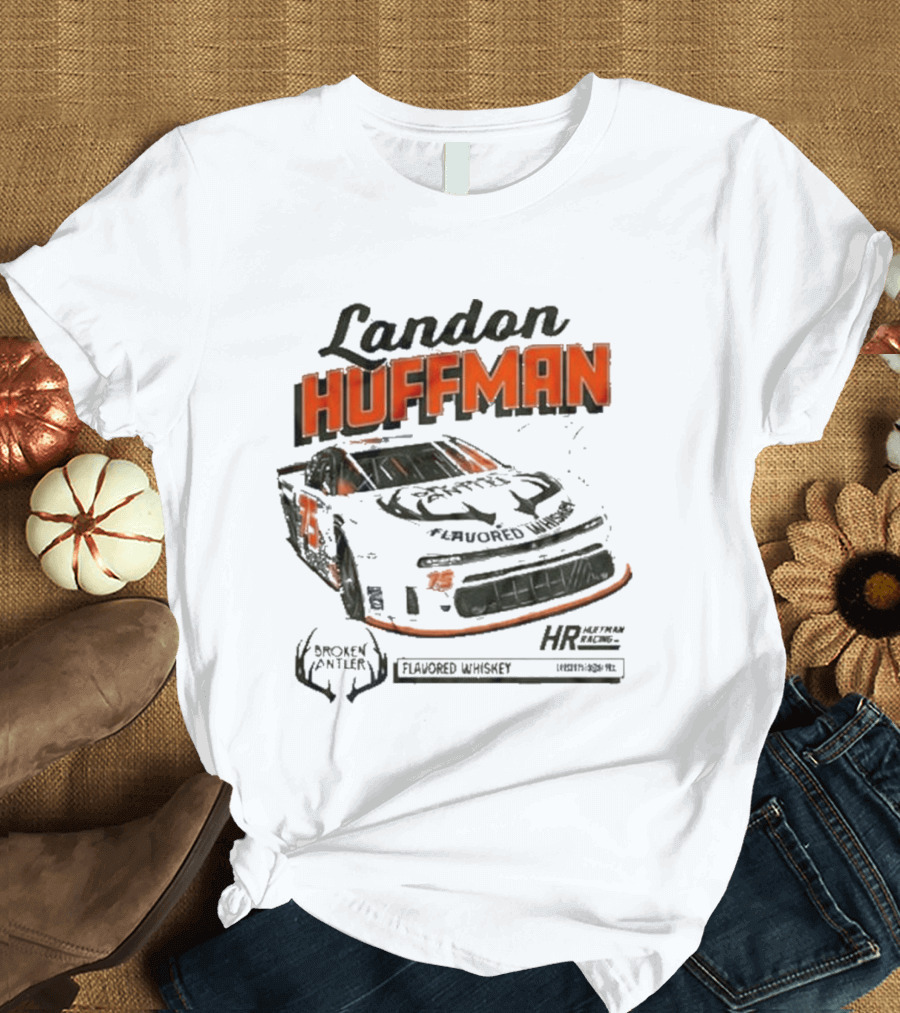 Landon Huffman 2026 Get Bucked Broken Antler Flavored Whiskey Racing Car T-Shirt