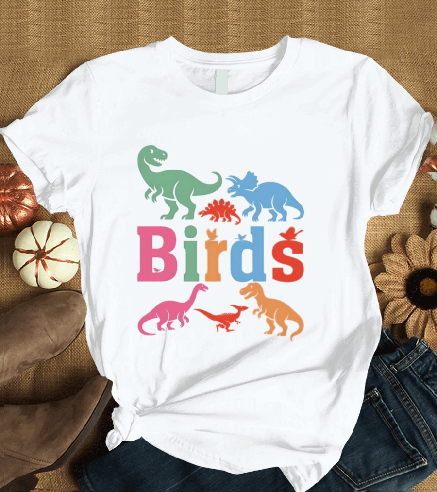 Birds Dinosaurs Colorful Dinosaur T-Shirt