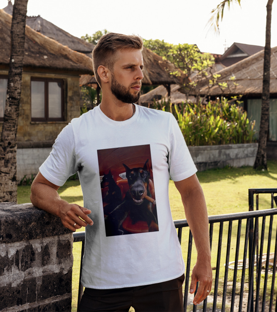 Doberman Smoking Cigar In Car Selfie T-Shirt