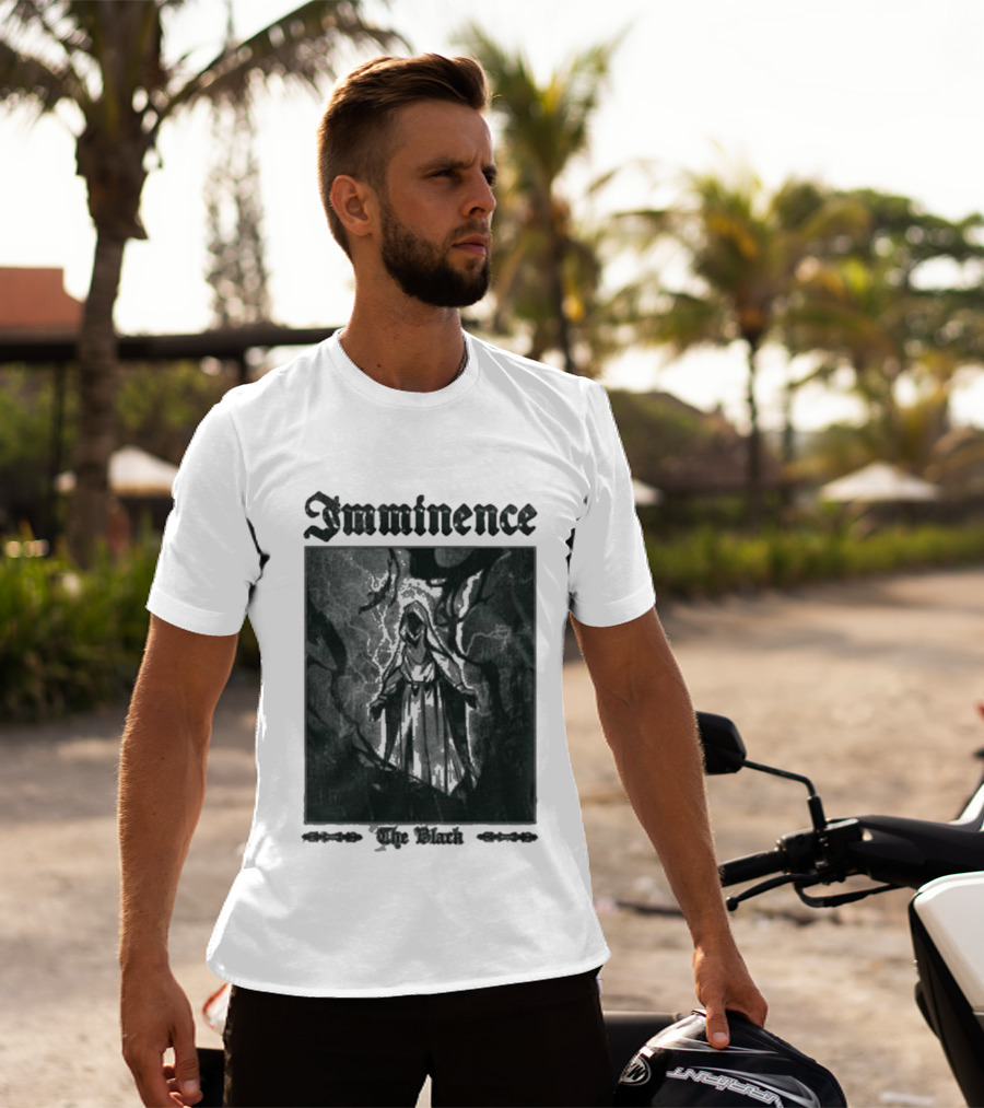 Imminence The Black Oracle Cloaked Figure With Lightning And Trees T-Shirt