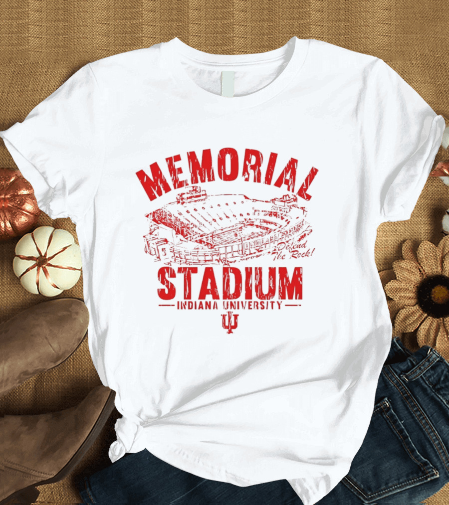Indiana University Memorial Stadium Defend The Rock T-Shirt