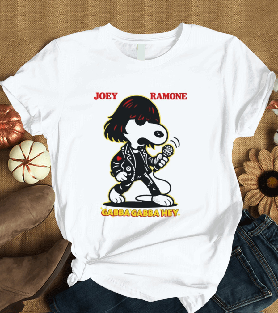 Snoopy Joey Ramone Gabba Gabba Hey Peanuts Crossover Iconic Collaboration T-Shirt