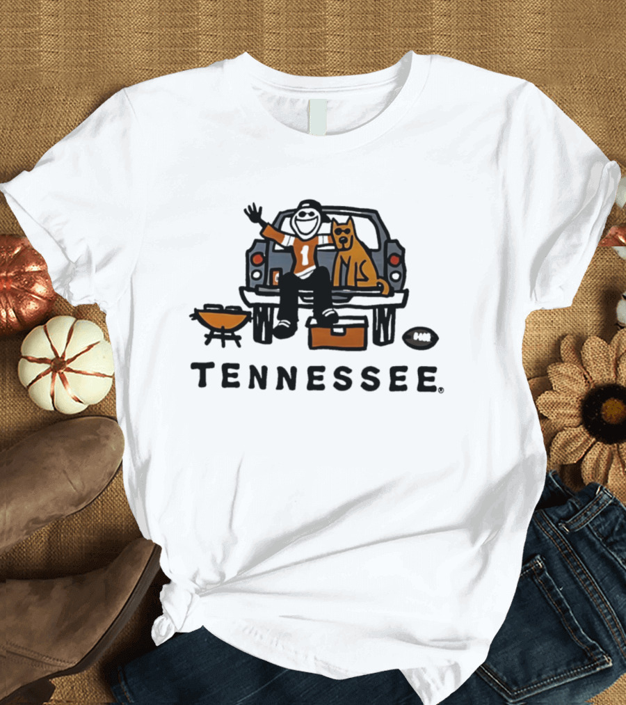 Tennessee Football Tailgate With Number One And Smokey Dog T-Shirt
