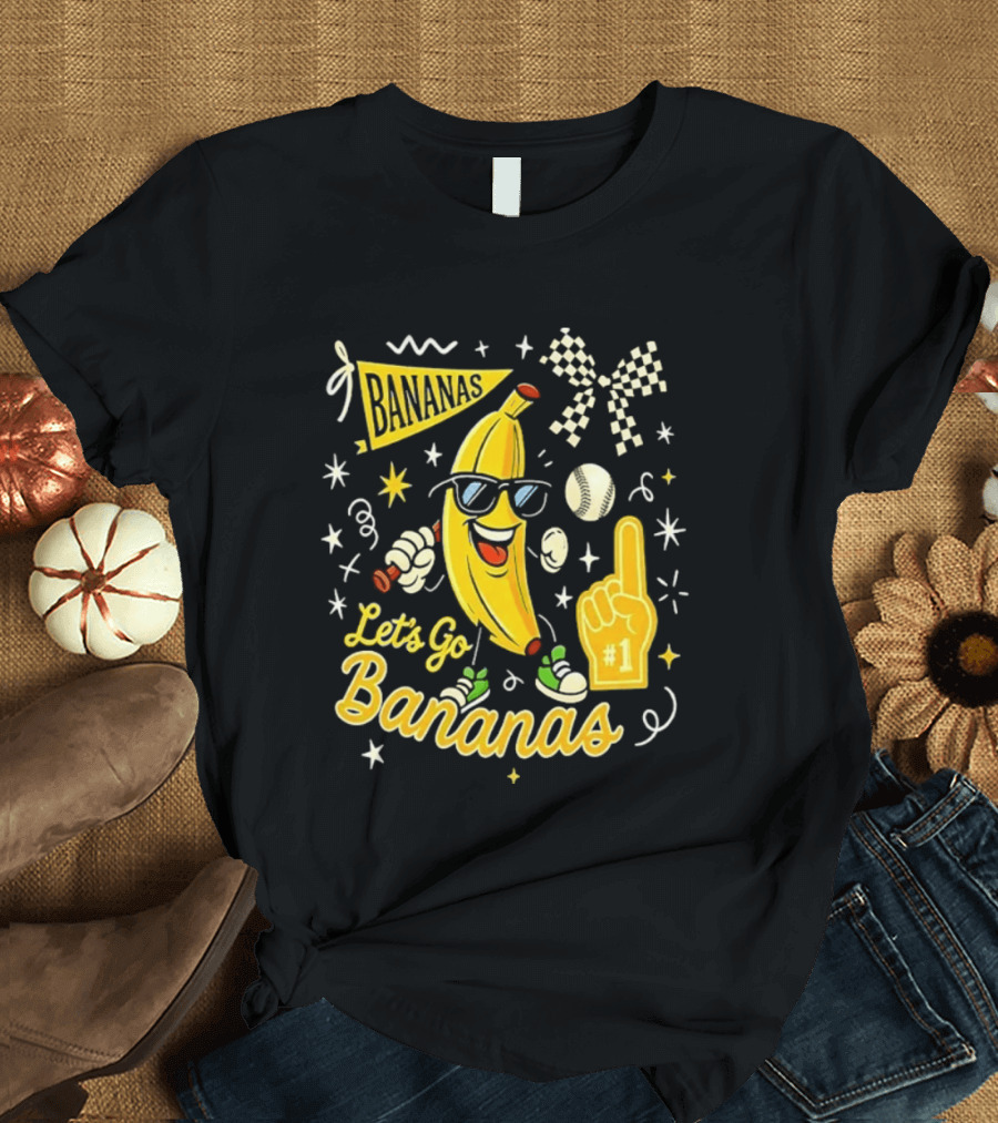 Bananas Let's Go Bananas 2026 With Sunglasses And Foam Finger #1 T-Shirt