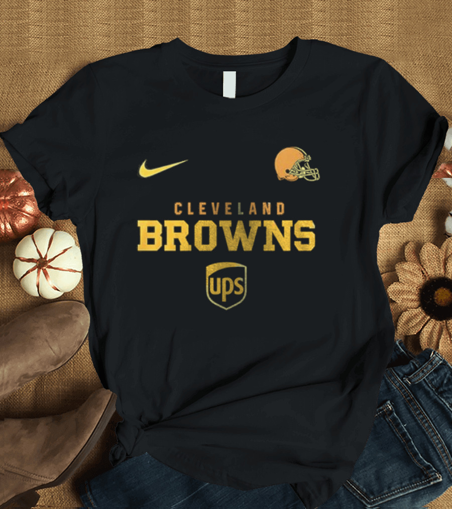 Cleveland Browns UPS Nike Football Helmet Brown And Proud T-Shirt