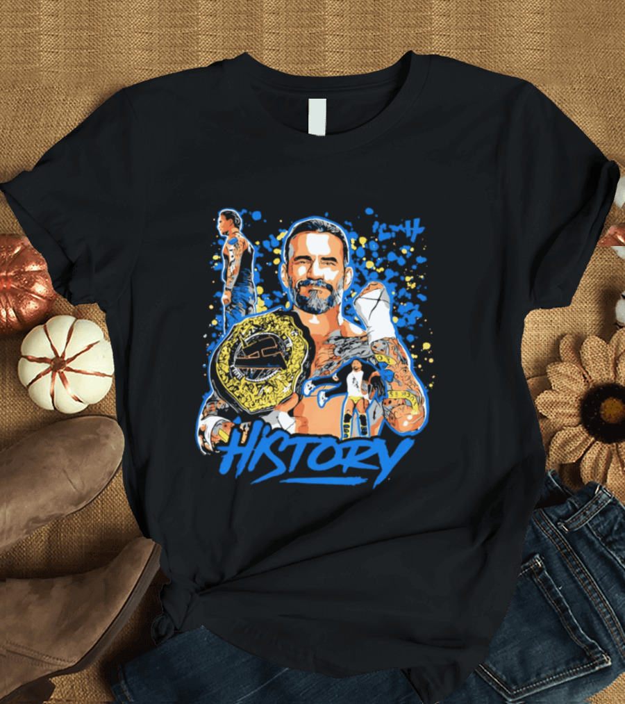 CM Punk Wrestling Champion History T-Shirt