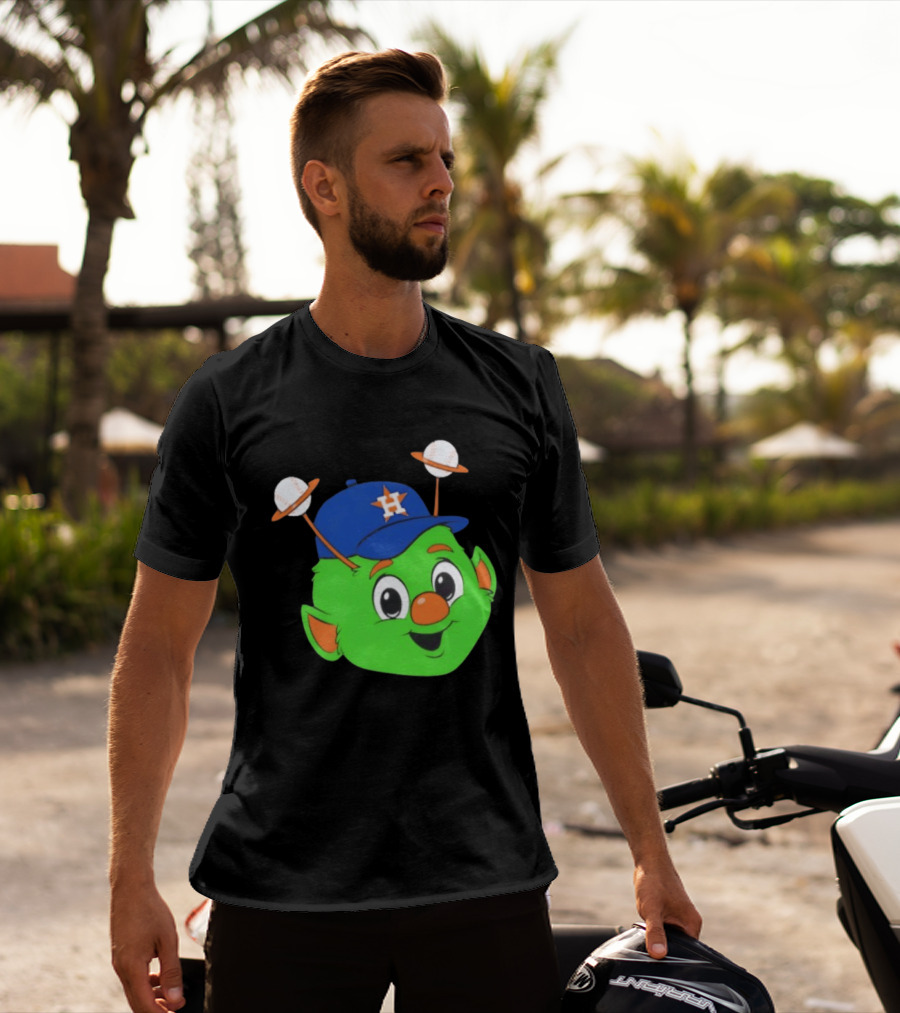 Houston Astros Orbit Character Face With Baseball Antennae T-Shirt